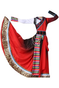 Design costumes for Tibetan dance performances, custom-made women's ethnic minority costumes, adult Dolma big swing skirts, Chinese style costumes SKDO011 detail view-2
